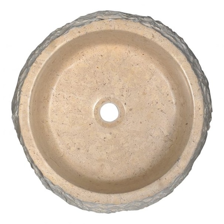 Anzzi Desert Ash Vessel Sink in Classic Cream Marble LS-AZ8172